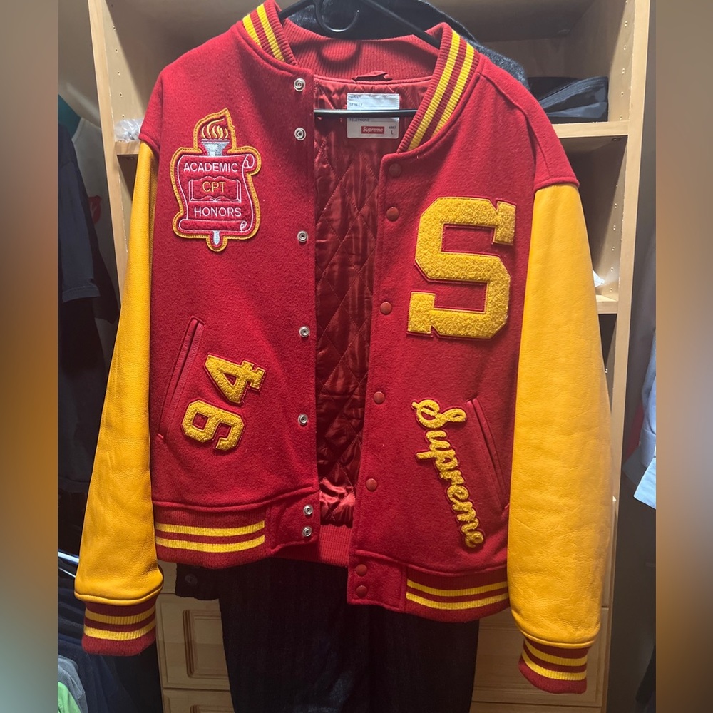 Team Supreme Varsity Jacket Pre Owned Great Condition